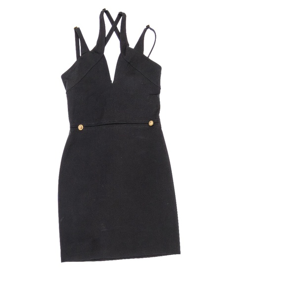 Versus Versace Black Strappy Bodycon Cocktail Dress – Size IT 42 - Picture 5 of 9